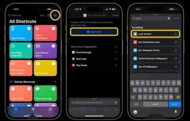 龙潭苹果14锁屏维修店分享iPhone14升级iOS16.4后如何创建锁屏快捷方式 
